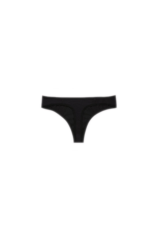 Dear Kate Nellie Thong in Black, alternate back view on a white background.