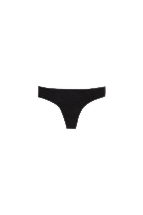 Dear Kate Nellie Thong in Black, alternate front view on a white background.