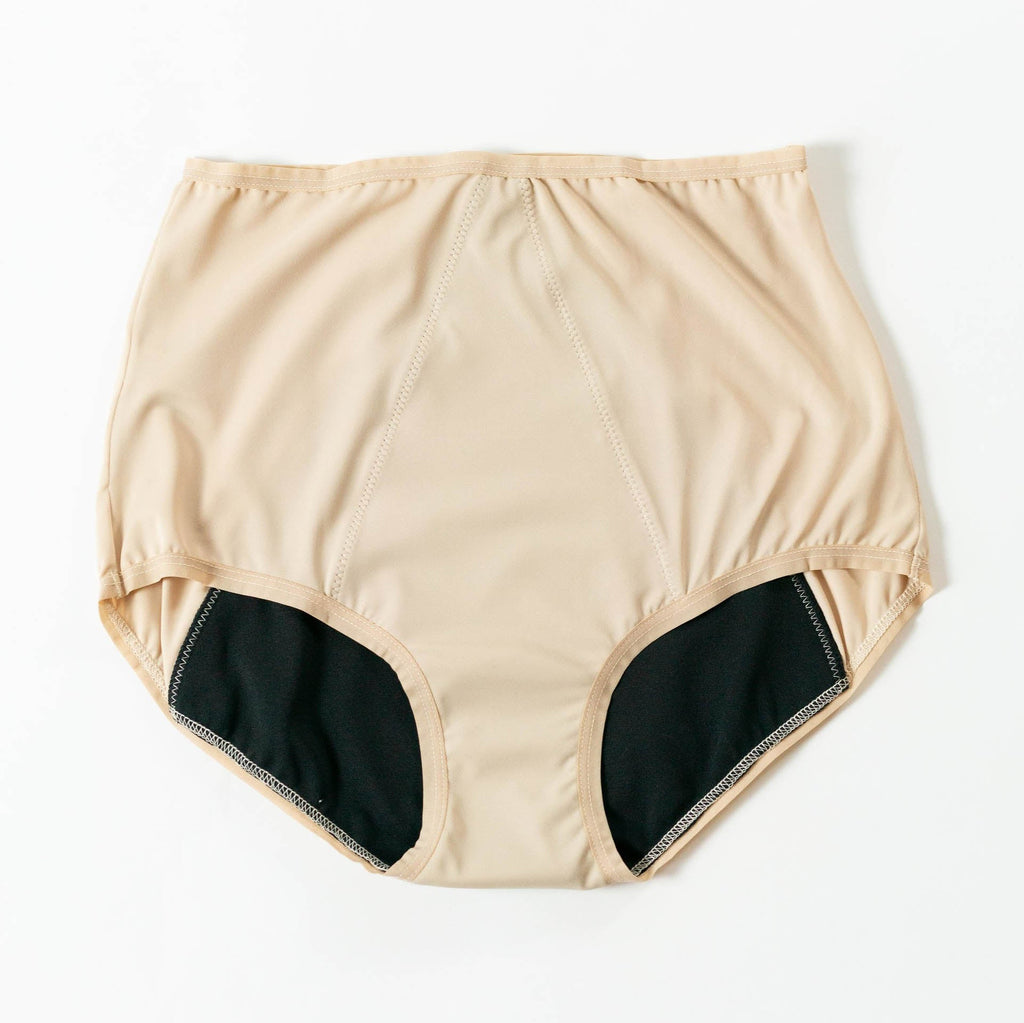 Dear Kate Nellie Brief Full in Beige, front flat lay on a white background.