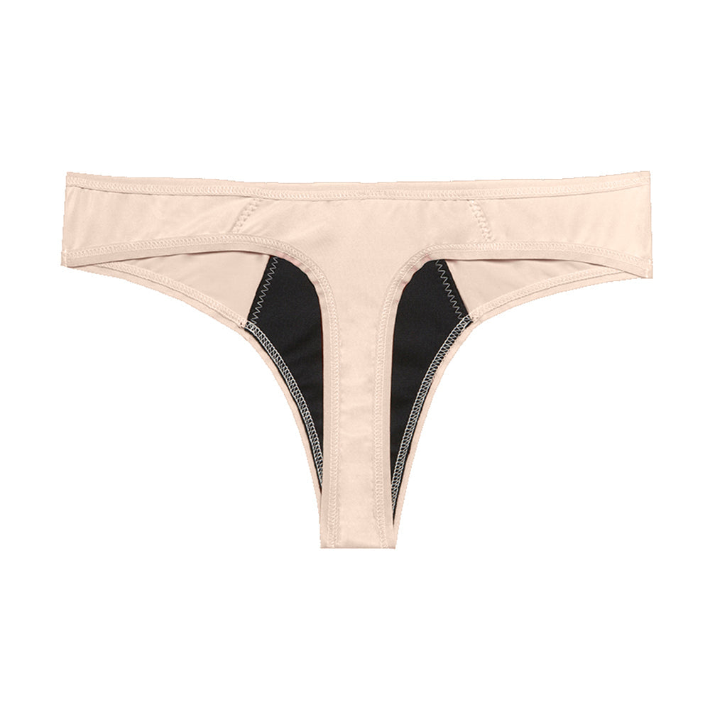 Dear Kate Nellie Thong in Beige, back view on a white background.