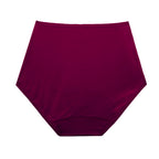 Dear Kate Nellie Brief Mini in Ruby Red, back view on a white background.