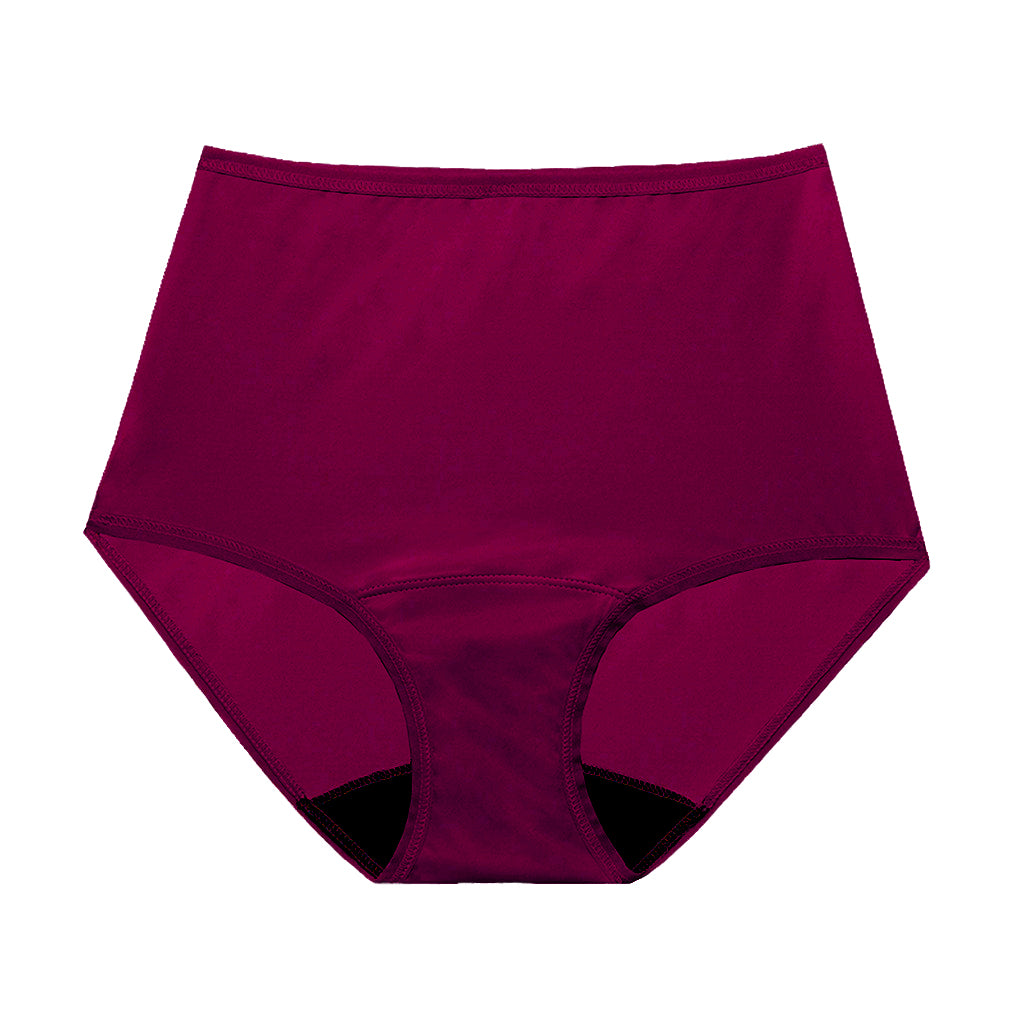 Dear Kate Nellie Brief Mini in Ruby Red, front view on a white background.