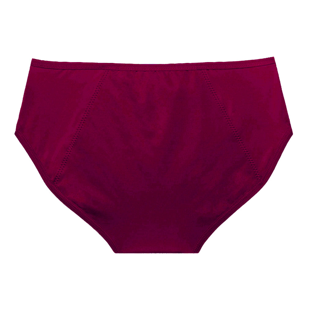 Dear Kate Nellie Hipster Full in Ruby Red, back view on a white background.