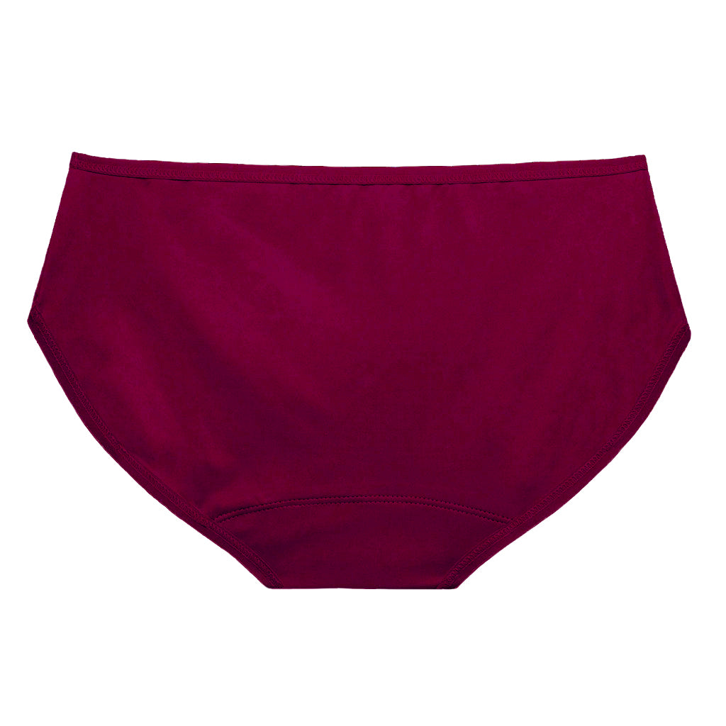Dear Kate Nellie Hipster Mini in Ruby Red, back view on a white background.