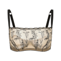 Amour d'Agnette Kim High Neck Floral Embroidered Bra on jelly fabric, front view on a white background.