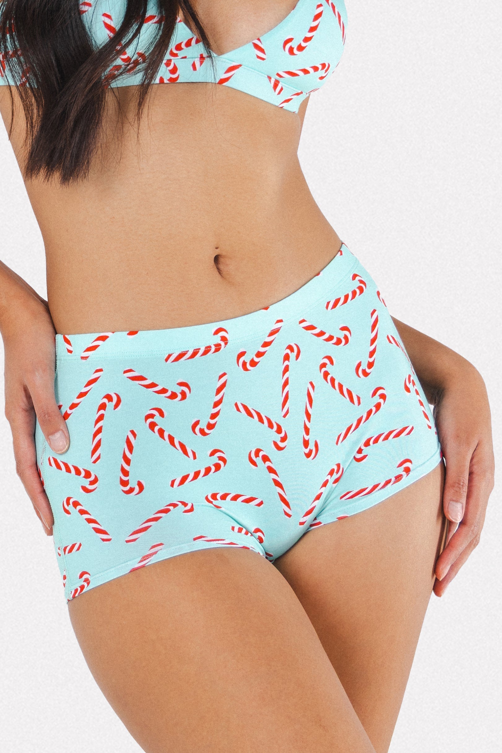 Shinesty The Peppermint Pimp Canes candy cane modal boyshort – funny Christmas underwear