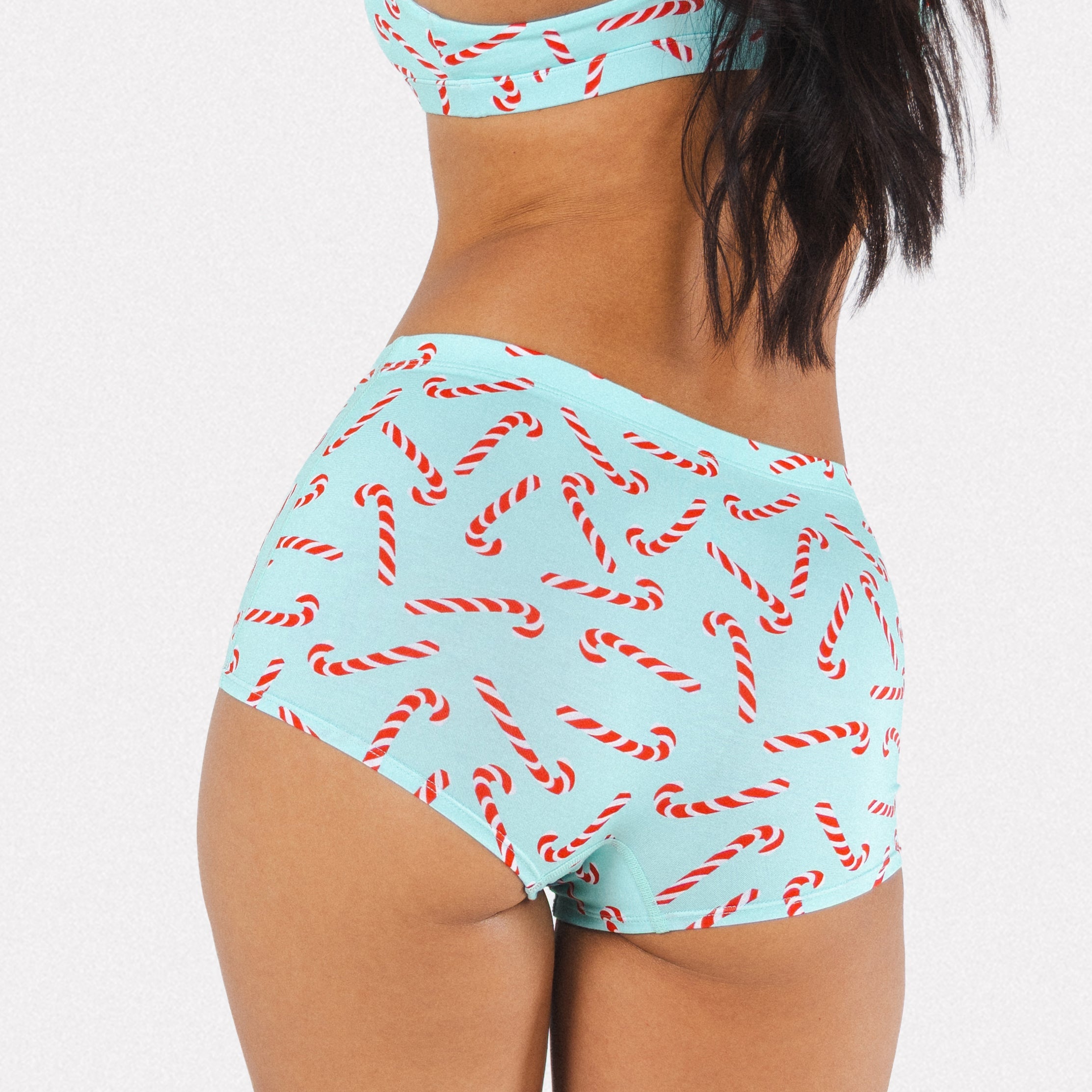 Shinesty The Peppermint Pimp Canes candy cane modal boyshort – funny Christmas underwear
