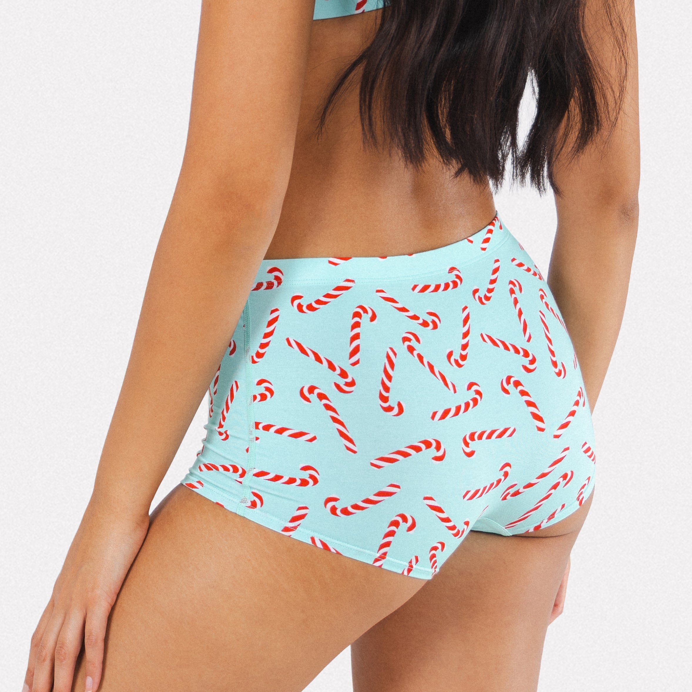 Shinesty The Peppermint Pimp Canes candy cane modal boyshort – funny Christmas underwear