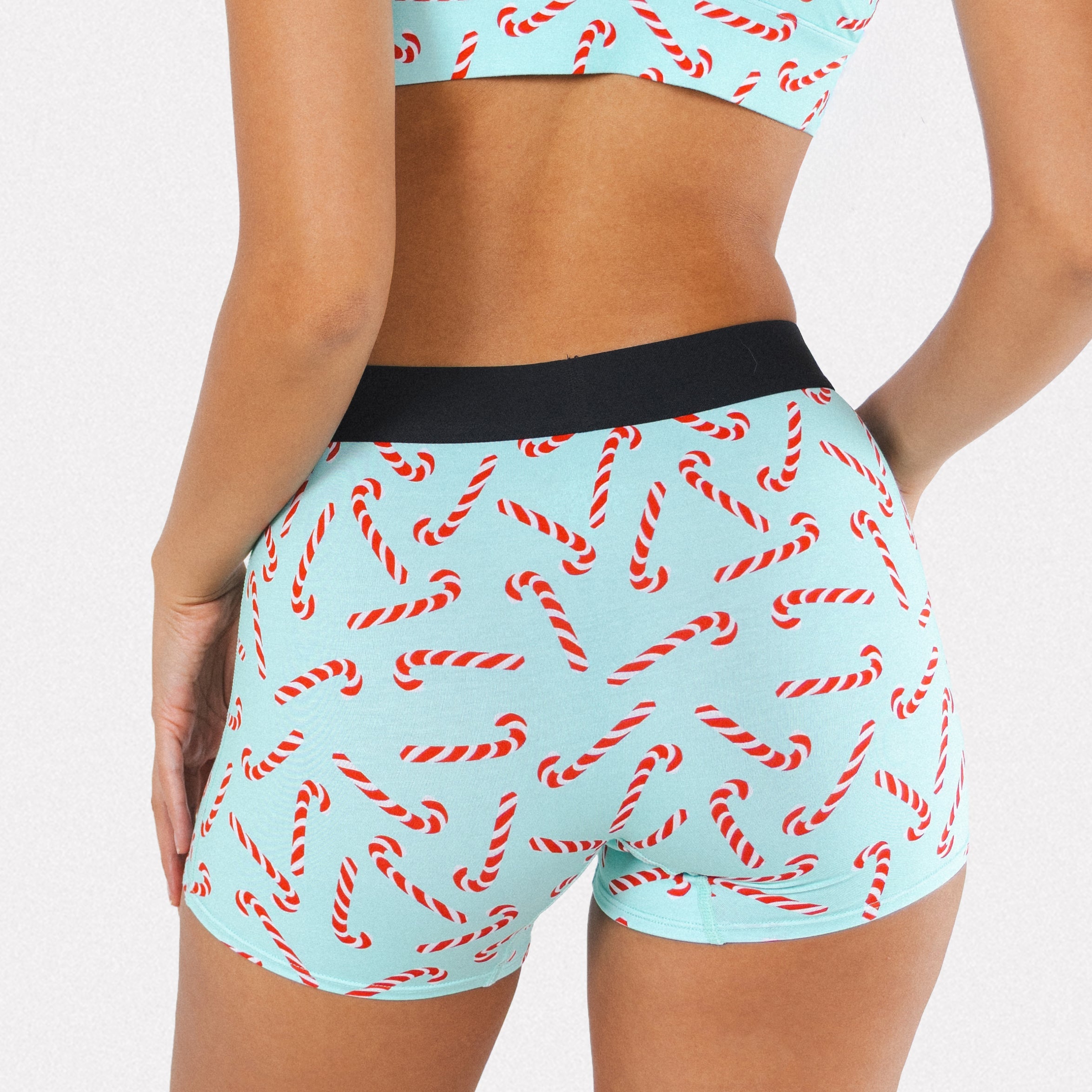Shinesty The Peppermint Pimp Canes candy cane women's boxers – funny Christmas underwear
