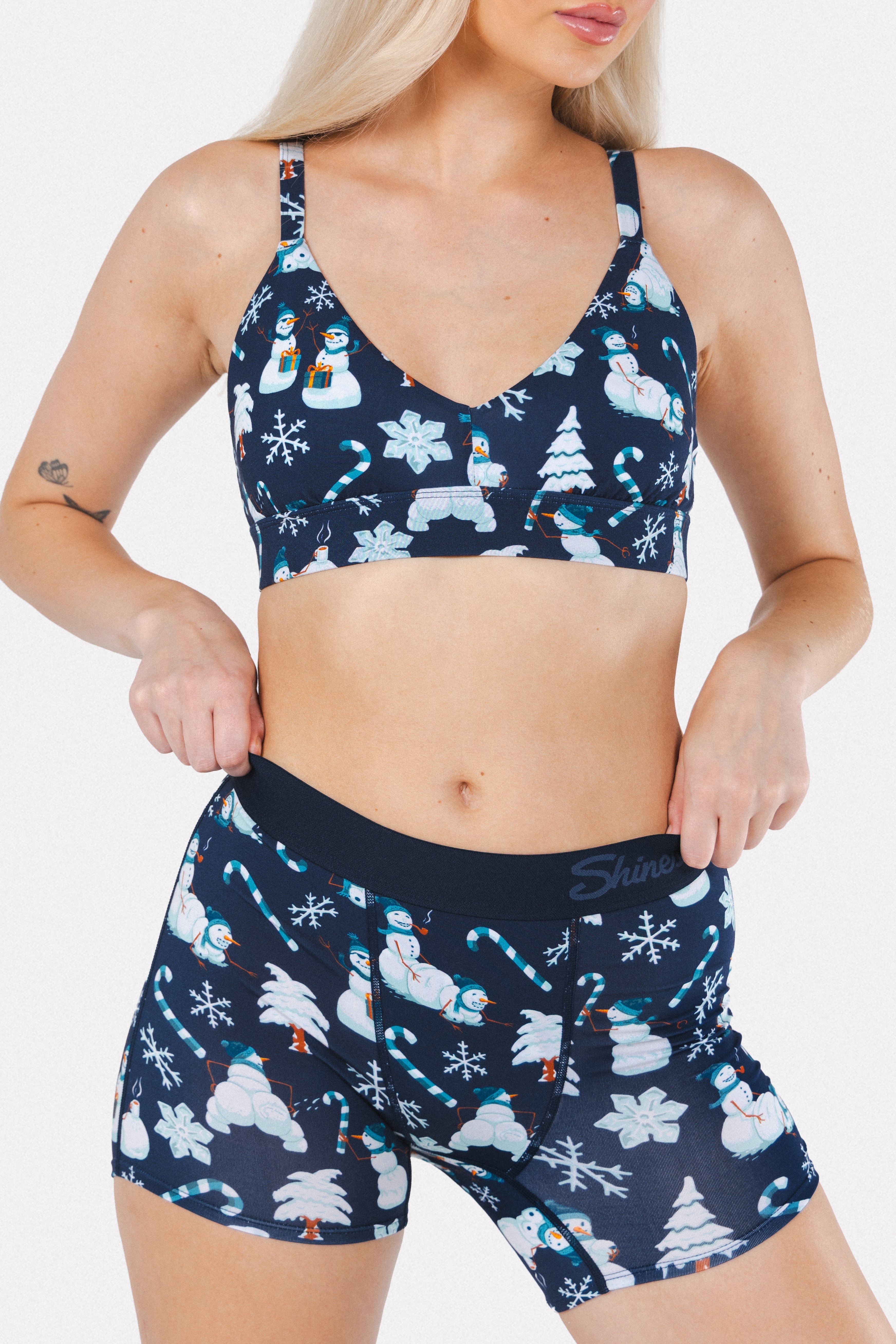 Shinesty The Big Blizzard naughty snowmen women's boxers – funny Christmas novelty underwear