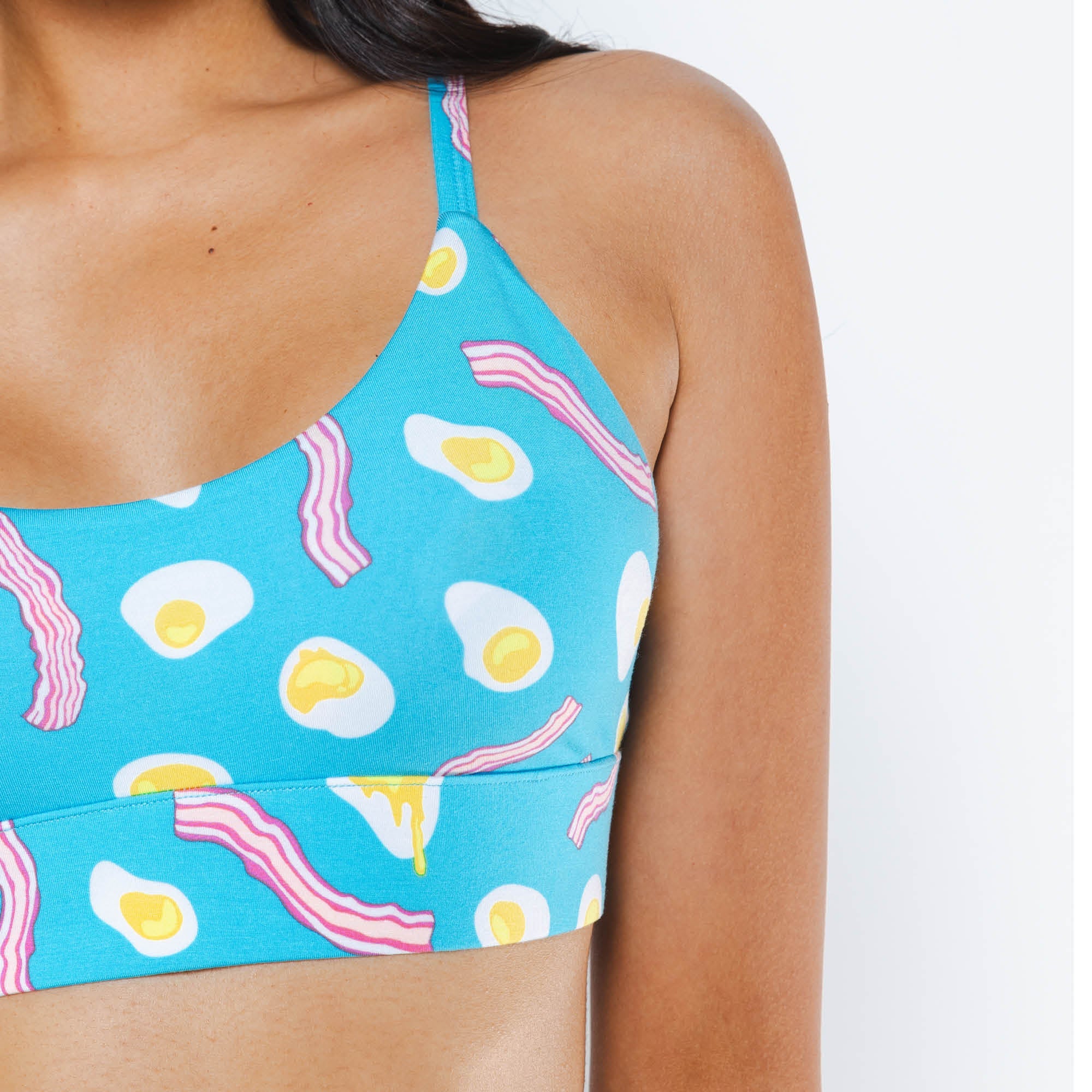 Shinesty The Wakey Wakey eggs and bacon Boob Hammock scoop bralette – breakfast novelty