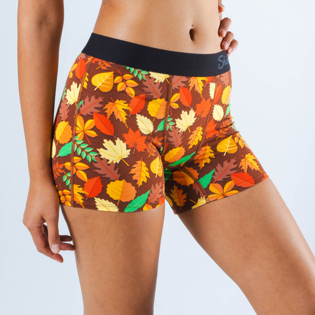 Shinesty The Acorn Hoard fall leaves women's boxers – funny autumn novelty lounge underwear