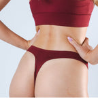 Shinesty The Sommelier burgundy MicroModal thong – rich tonal novelty underwear
