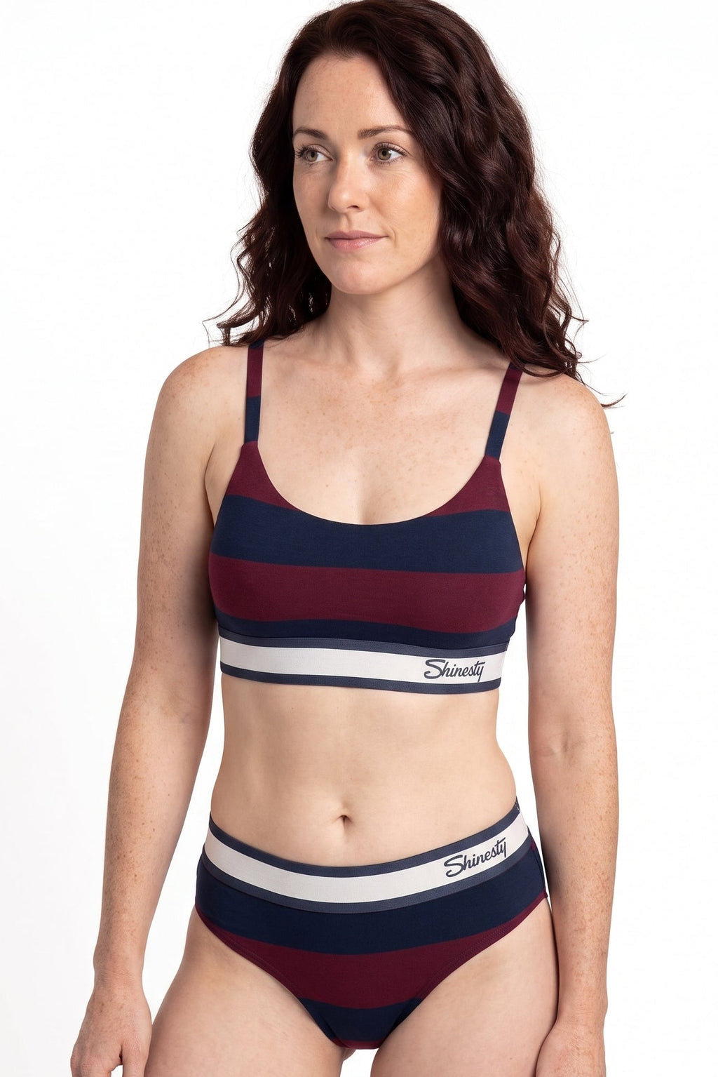 Shinesty The Pitch Rugby Stripe Bralette – women's classic rugby stripe print bralette