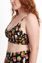 Shinesty The Potions Pub Halloween Cocktail Plunge Bralette – women's halloween cocktail print plunge bralette