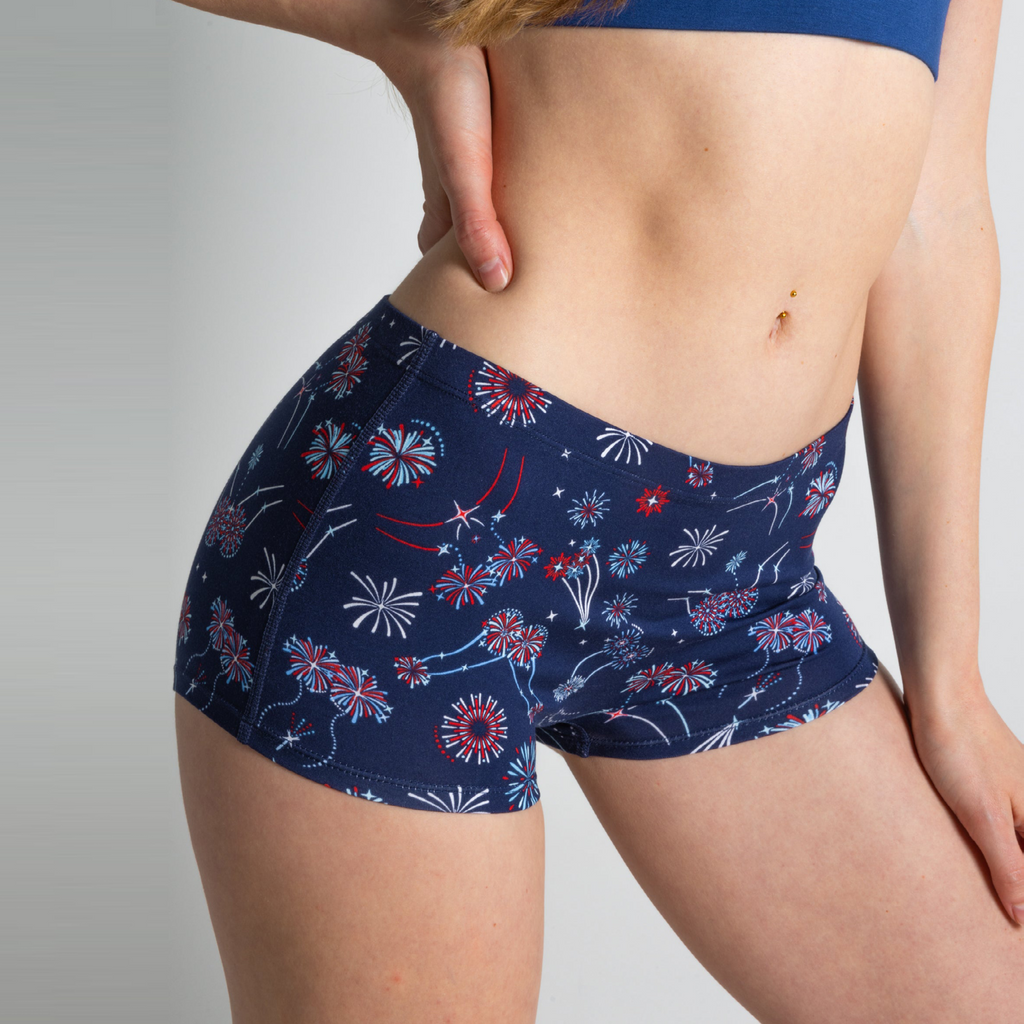 Shinesty The Pyrotecnips naughty fireworks modal boyshort underwear – funny holiday novelty