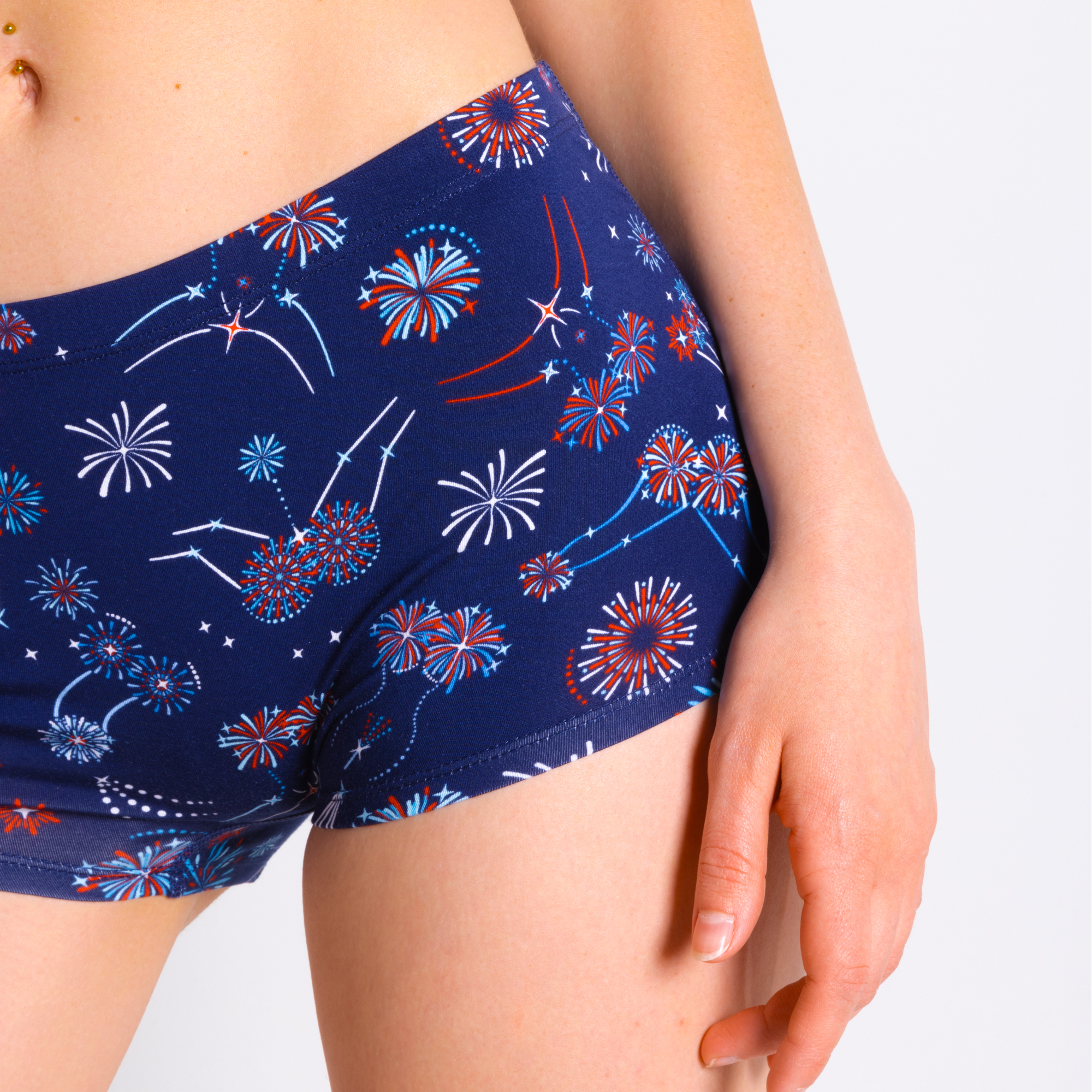 Shinesty The Pyrotecnips naughty fireworks modal boyshort underwear – funny holiday novelty