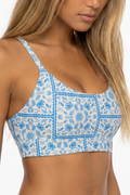 Shinesty The Santorini Santorini Blue Tile Scoop Bralette – women's santorini blue tile print scoop bralette