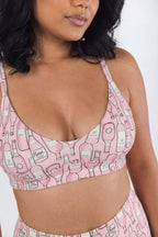 Shinesty The All Day rosé wine Boob Hammock plunge bralette – funny wine novelty bralette