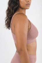 Shinesty The Bell Pep red chambray Boob Hammock plunge bralette – earthy red tonal bralette