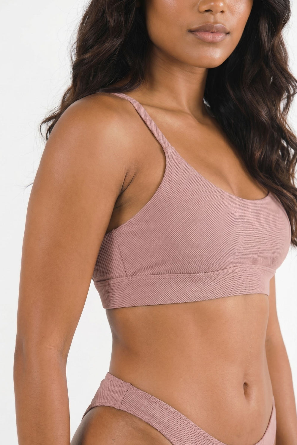 Shinesty The Bell Pep red chambray Boob Hammock scoop bralette – earthy red tonal bralette