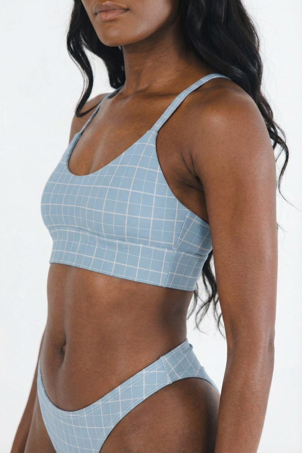 Shinesty The Spick and Span window pane plaid Boob Hammock scoop bralette – classic plaid