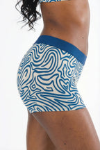 Shinesty The Rio Grande abstract navy line women's boxers – modern art novelty underwear