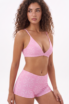 Shinesty The Silk & Saddle Pink Bandana Boyshort Underwear – women's pink bandana print boyshort underwear