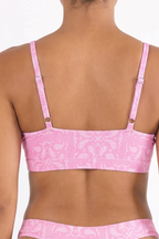 Shinesty The Silk & Saddle Pink Bandana Plunge Bralette – women's pink bandana print plunge bralette