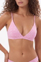 Shinesty The Silk & Saddle Pink Bandana Triangle Bralette – women's pink bandana print triangle bralette
