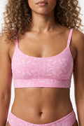 Shinesty The Silk & Saddle Pink Bandana Scoop Bralette – women's pink bandana print scoop bralette
