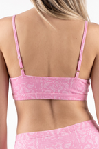 Shinesty The Silk & Saddle Pink Bandana Scoop Bralette – women's pink bandana print scoop bralette
