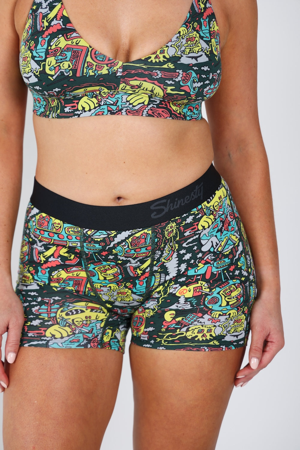 Shinesty The Spaced Out x Killer Acid women's boxers – psychedelic collab novelty underwear