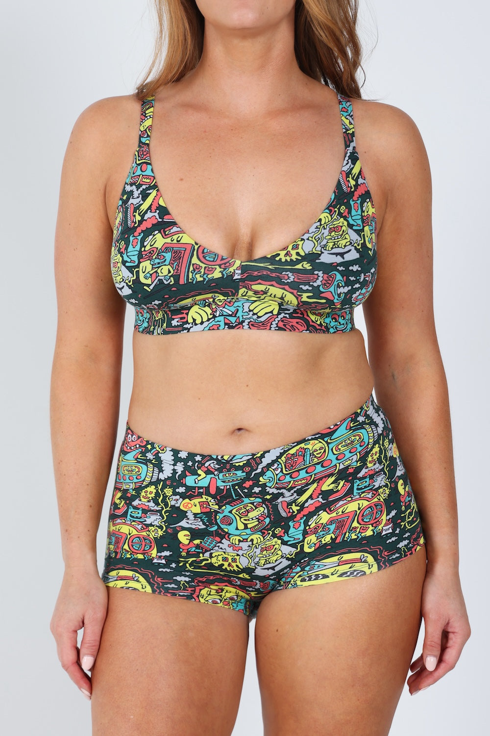 Shinesty The Spaced Out x Killer Acid modal boyshort underwear – psychedelic collab novelty