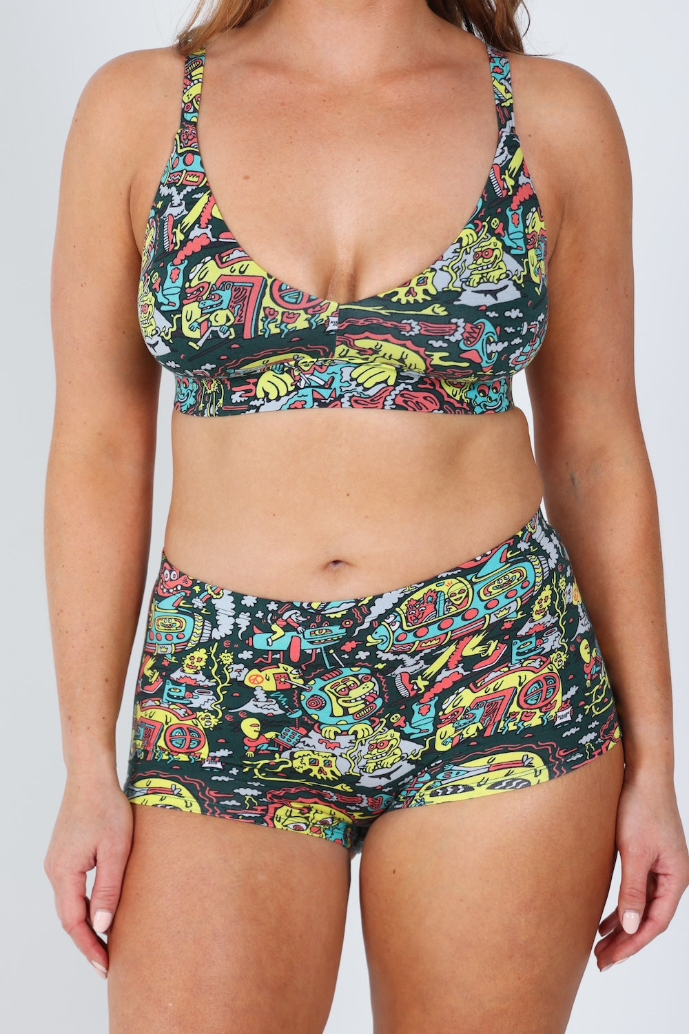 Shinesty The Spaced Out x Killer Acid modal boyshort underwear – psychedelic collab novelty