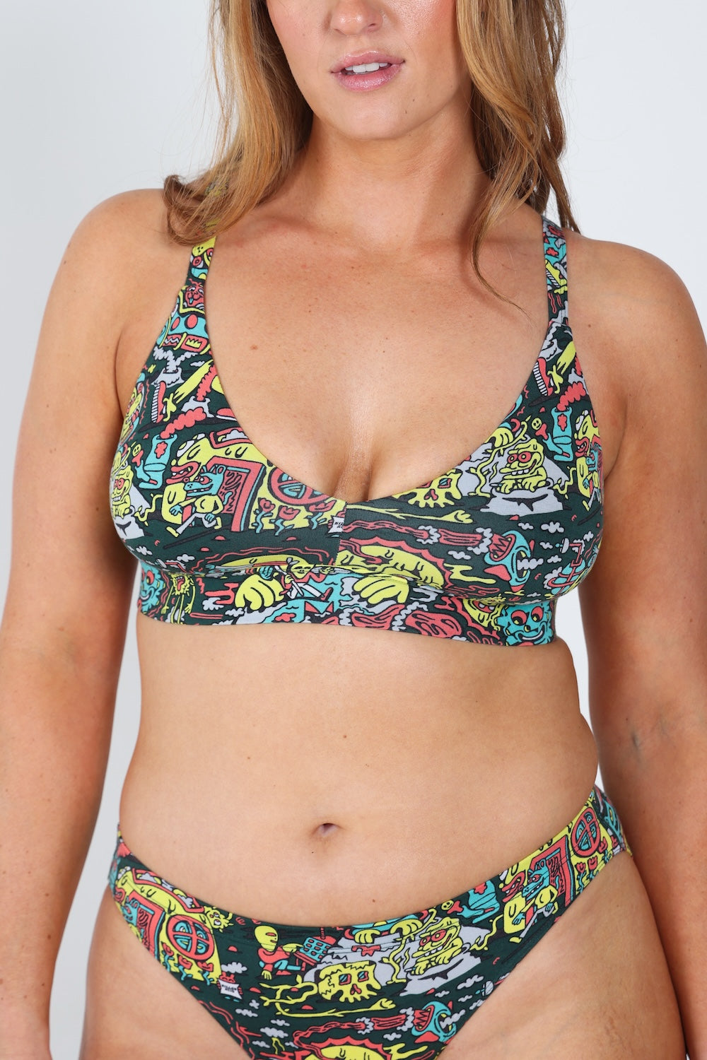 Shinesty The Spaced Out x Killer Acid Boob Hammock plunge bralette – psychedelic collab