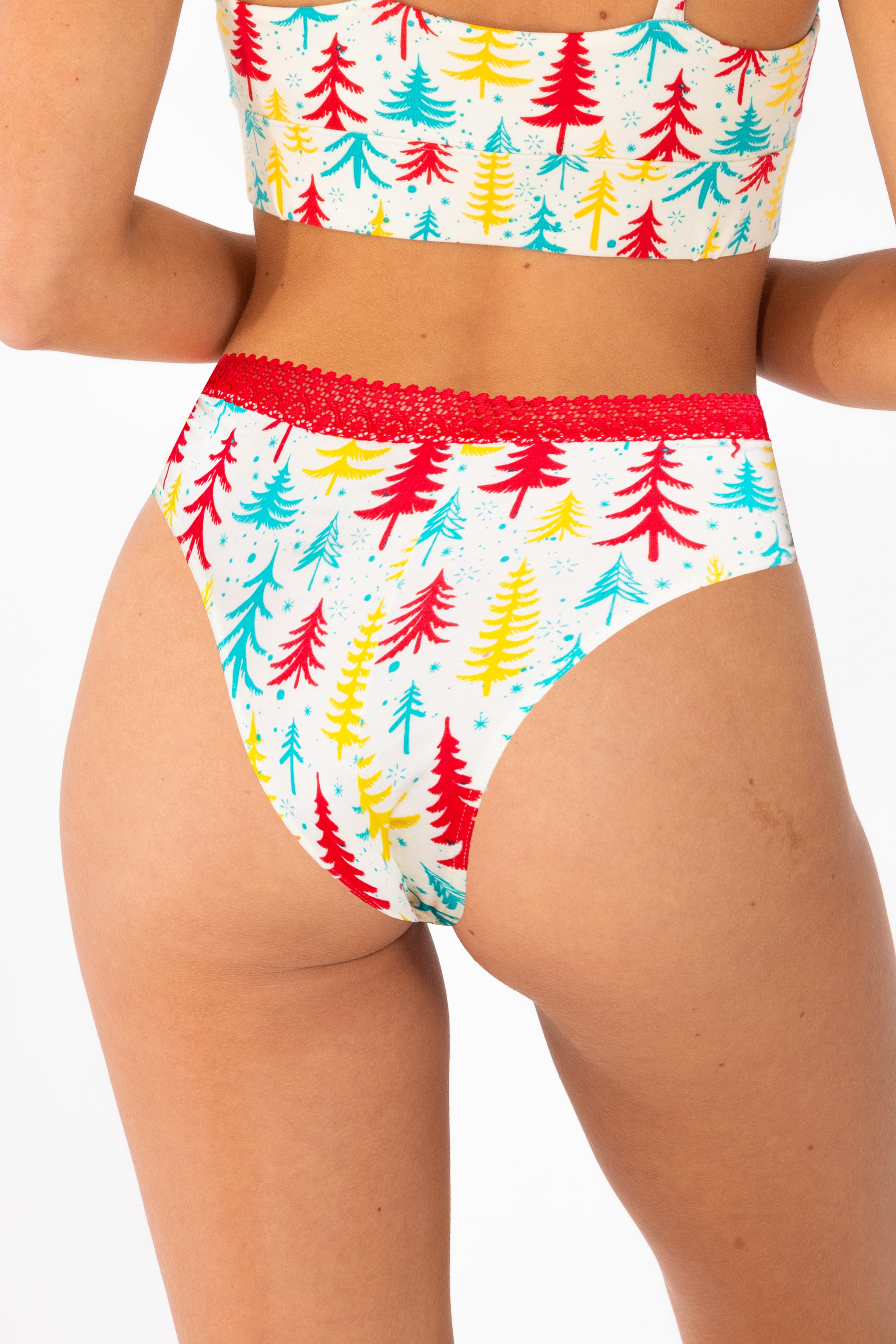 Shinesty The Pine Tree Playgirl retro Christmas trees lace trim cheeky – Christmas novelty