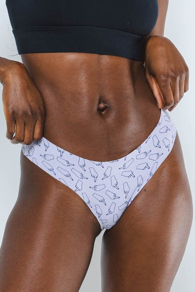 Shinesty The Little Birdy middle finger seamless thong – funny bold novelty underwear