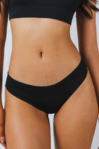 Shinesty The Threat Level Midnight solid black seamless thong – classic everyday underwear