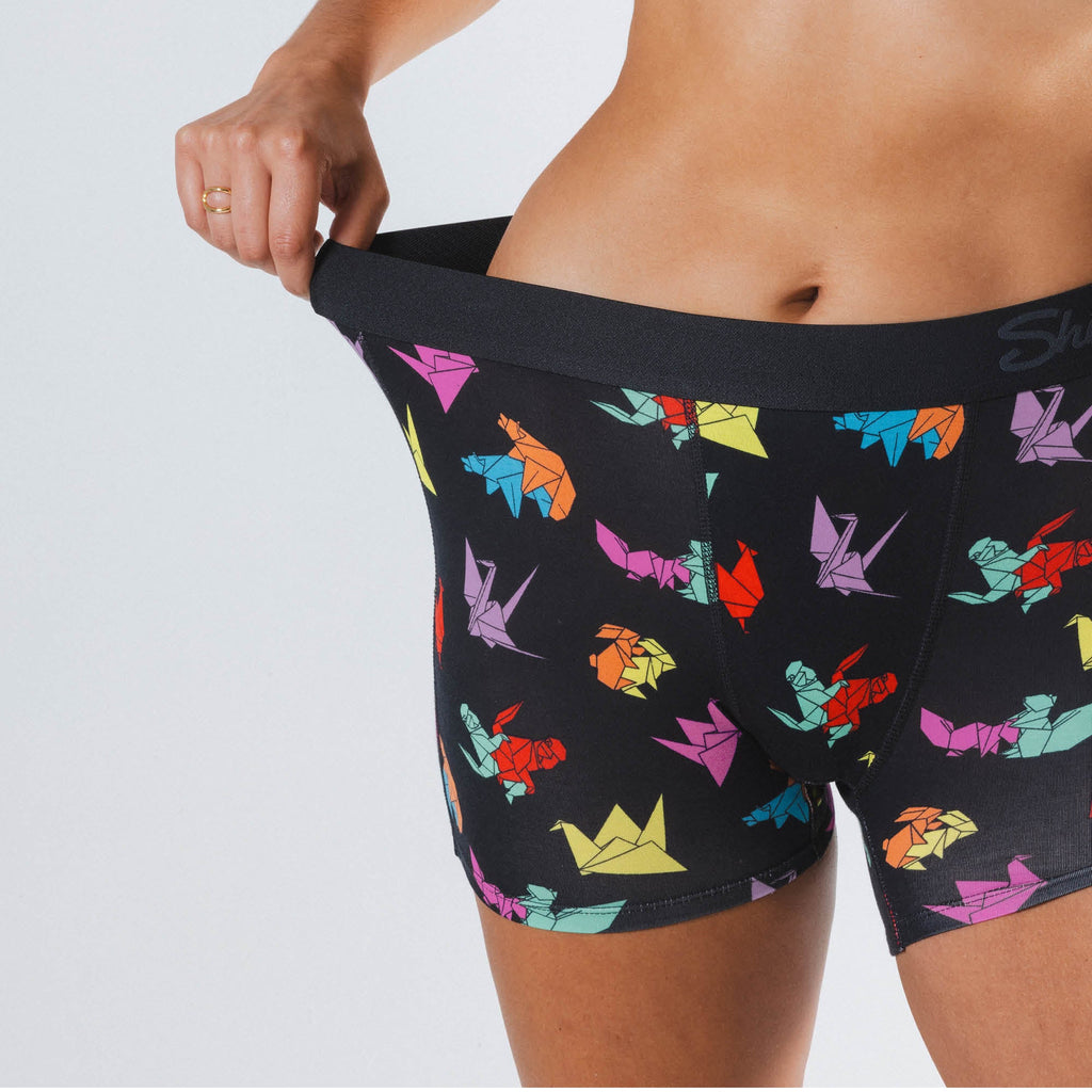 Shinesty The Fold Fashioned origami women's boxers – funny naughty novelty lounge underwear