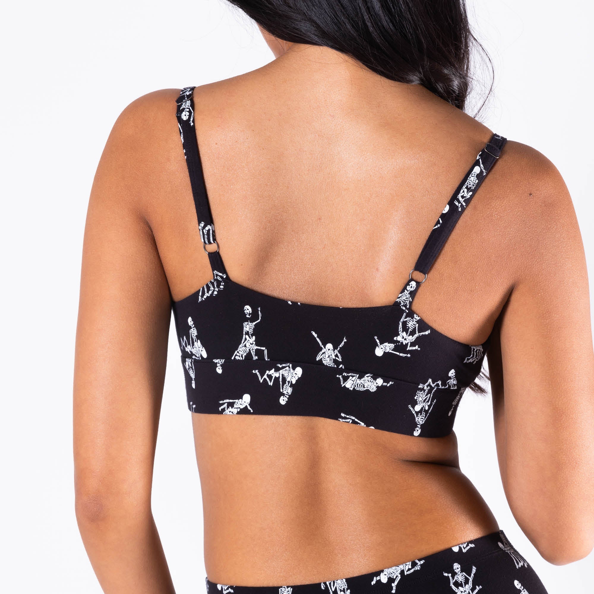 Shinesty The Bare Back Bones glow skeleton Boob Hammock scoop bralette – Halloween novelty