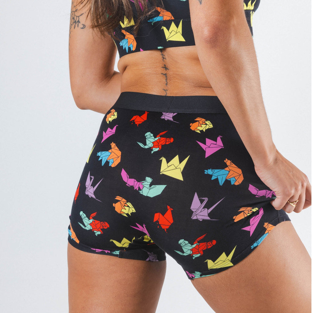 Shinesty The Fold Fashioned origami women's boxers – funny naughty novelty lounge underwear