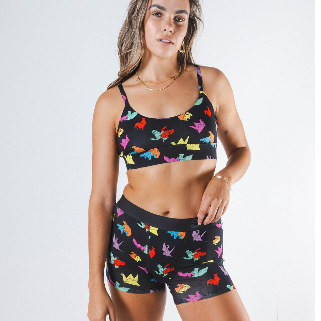 Shinesty The Fold Fashioned origami women's boxers – funny naughty novelty lounge underwear