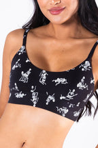 Shinesty The Bare Back Bones glow skeleton Boob Hammock scoop bralette – Halloween novelty