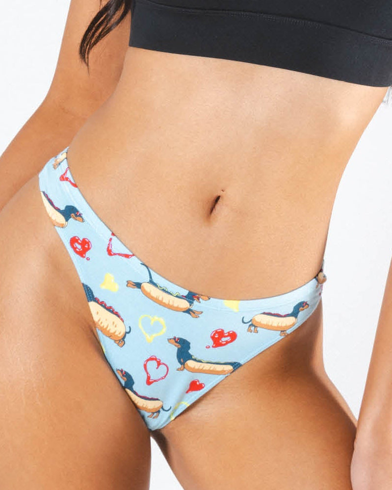 Shinesty The Lovely Wiener wiener dogs MicroModal thong – funny dog novelty underwear