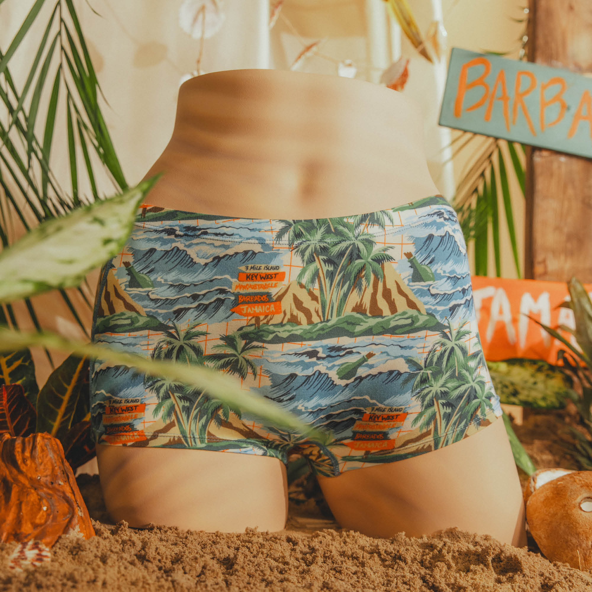 Shinesty The Changes In Latitudes x Margaritaville modal boyshort – tropical collab novelty