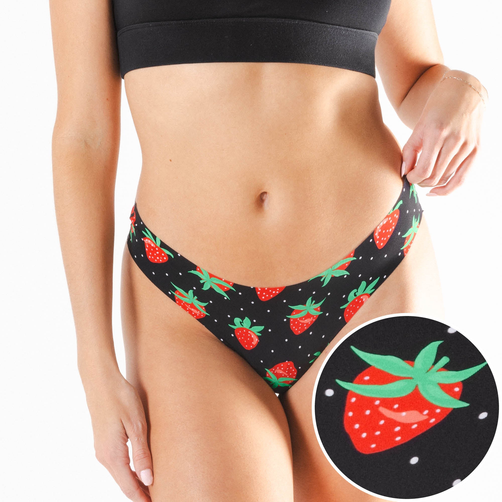 Shinesty The Berries and Cream strawberry seamless thong – sweet berry novelty underwear