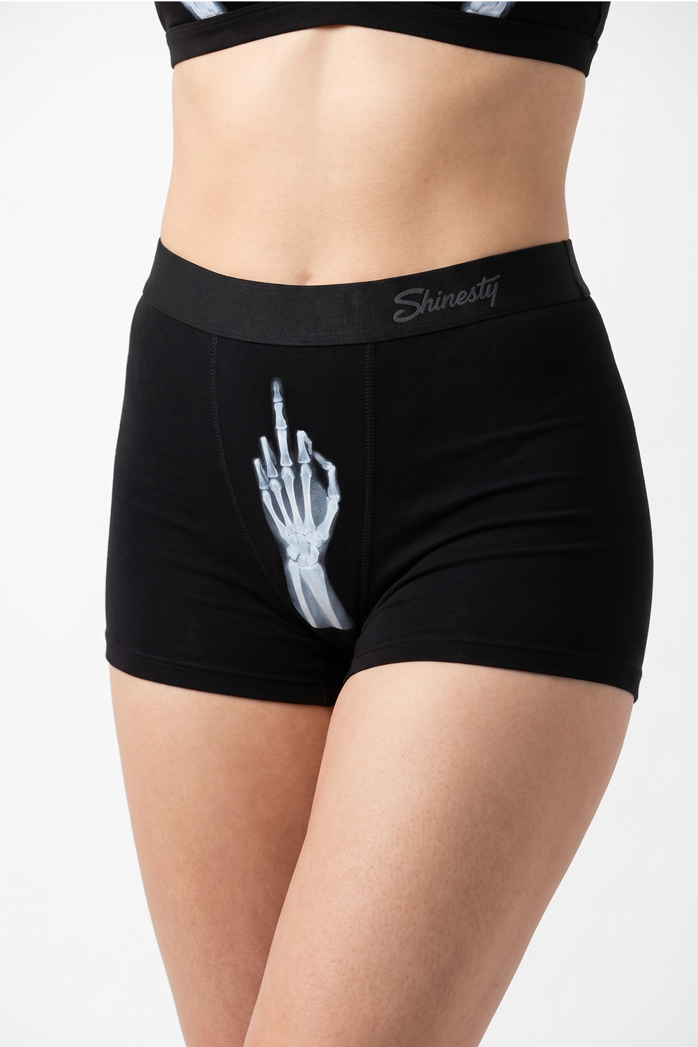 Shinesty The XXX Ray Middle Finger X-Ray Women's Boxer – women's middle finger x-ray print women's boxer