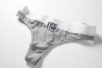 YYCG women's ribbed thong in white black gray – breathable rayon stretch underwear