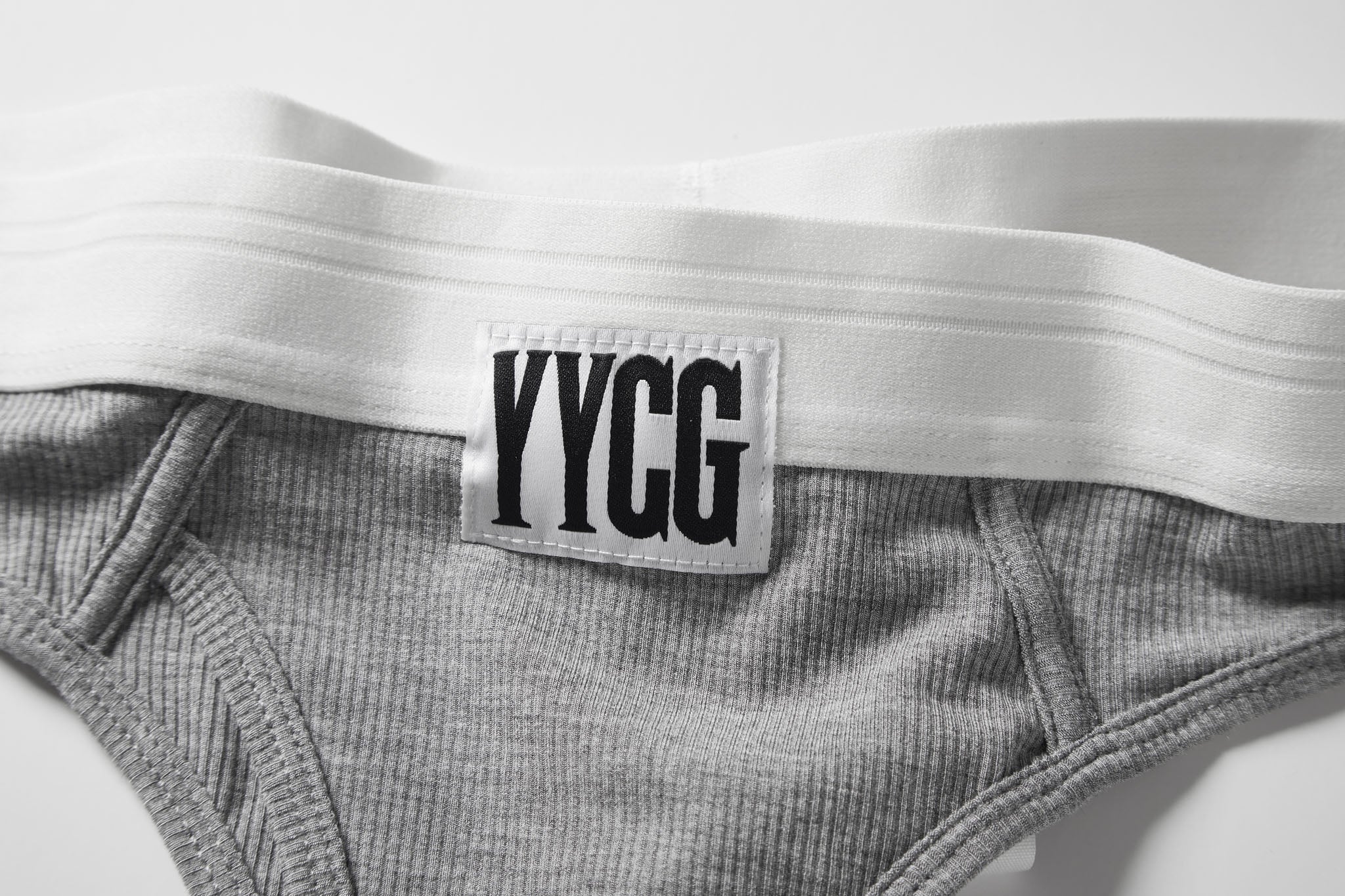 YYCG women's ribbed thong in white black gray – breathable rayon stretch underwear